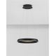 Pendule, Lustre suspendate - Lustra circulara aluminiu negru LED CCT OVIA 45cm