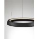 Pendule, Lustre suspendate - Lustra circulara aluminiu negru LED CCT OVIA 45cm