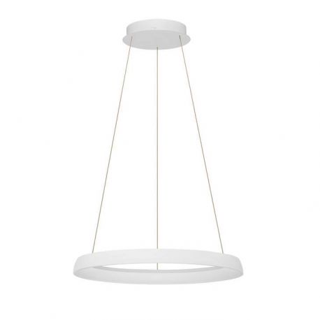 Pendule, Lustre suspendate - Lustra circulara aluminiu alb LED CCT OVIA 60cm