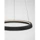 Pendule, Lustre suspendate - Lustra circulara aluminiu negru LED CCT OVIA 60cm