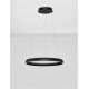 Pendule, Lustre suspendate - Lustra circulara aluminiu negru LED CCT OVIA 60cm
