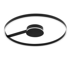 Lustre aplicate - Lustra circulara aluminiu negru LED CCT SIENA 80cm