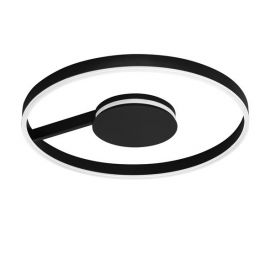 Lustre aplicate - Lustra circulara aluminiu negru LED CCT SIENA 60cm