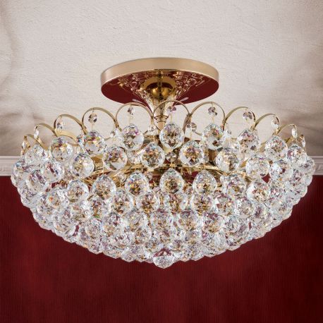 Lustre Cristal Asfour - Lustra cristal Asfour, KRISTALL KLASSISCH auriu 55cm