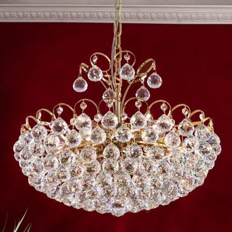 Lustre Cristal Asfour - Lustra cristal Asfour, KRISTALL KLASSISCH auriu 55cm