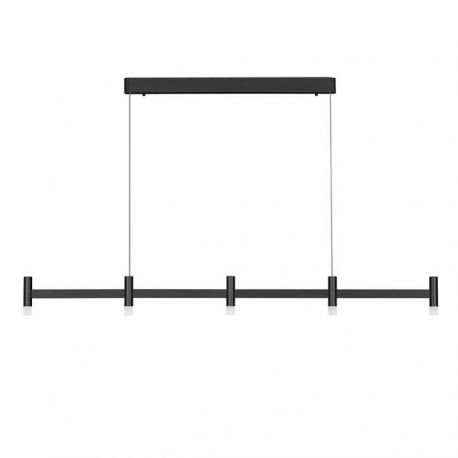 Pendule, Lustre suspendate - Lustra liniara cu 5 spoturi LED 3000K POETIC negru