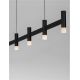 Pendule, Lustre suspendate - Lustra liniara cu 5 spoturi LED 3000K POETIC negru