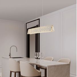 Pendule, Lustre suspendate - Lustra suspendata LED, cristale sticla ARIETTA