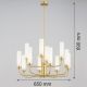 Candelabre, Lustre - Candelabru 12 brate, alama periata, sticla alb mat PRESTON 5085