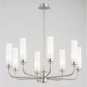 Candelabru 8 brate, otel nickel, sticla alb mat PRESTON 5083