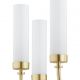 Candelabre, Lustre - Candelabru 8 brate, alama periata, sticla alb mat PRESTON 5081