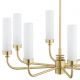 Candelabre, Lustre - Candelabru 8 brate, alama periata, sticla alb mat PRESTON 5081