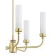 Candelabre, Lustre - Candelabru 8 brate, alama periata, sticla alb mat PRESTON 5081