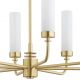 Candelabre, Lustre - Candelabru 8 brate, alama periata, sticla alb mat PRESTON 5081