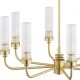 Candelabre, Lustre - Candelabru 8 brate, alama periata, sticla canelata PRESTON 5082