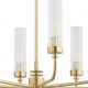 Candelabre, Lustre - Candelabru 8 brate, alama periata, sticla canelata PRESTON 5082