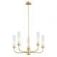 Candelabru 5 brate, alama periata, sticla canelata PRESTON 2196
