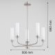 Candelabre, Lustre - Candelabru 5 brate, otel nickel, sticla alb mat PRESTON 2197