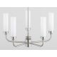 Candelabre, Lustre - Candelabru 5 brate, otel nickel, sticla alb mat PRESTON 2197