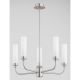 Candelabre, Lustre - Candelabru 5 brate, otel nickel, sticla alb mat PRESTON 2197