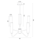 Candelabre, Lustre - Candelabru 5 brate, otel nickel, sticla alb mat PRESTON 2197
