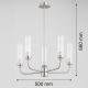 Candelabre, Lustre - Candelabru 5 brate, otel nickel, sticla canelata PRESTON 2198