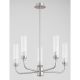 Candelabre, Lustre - Candelabru 5 brate, otel nickel, sticla canelata PRESTON 2198