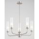 Candelabre, Lustre - Candelabru 5 brate, otel nickel, sticla canelata PRESTON 2198