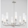 Candelabru 8 brate, otel nickel, sticla canelata PRESTON 5084