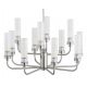 Candelabre, Lustre - Candelabru 12 brate, otel nickel, sticla canelata PRESTON 5088