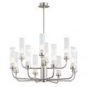 Candelabru 12 brate, otel nickel, sticla canelata PRESTON 5088