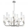 Candelabru 12 brate, otel nickel, sticla canelata PRESTON 5088
