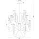 Candelabre, Lustre - Candelabru 12 brate, otel nickel, sticla canelata PRESTON 5088