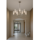 Candelabre, Lustre - Candelabru 12 brate, otel nickel, sticla canelata PRESTON 5088