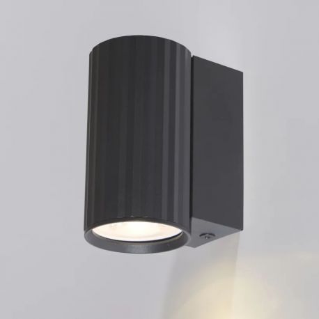 Aplice, corpuri de iluminat pentru pereti - Aplica minimalista din aluminiu canelat Anna Wall 1 negru