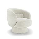 Fotoliu pivotant tesatura boucle alb BOSSA NOVA
