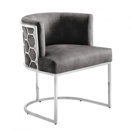 Scaune - Scaun ELEGANCE catifea gri, otel inoxidabil argintiu