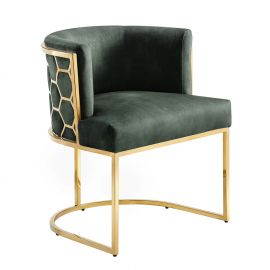 Scaune - Scaun ELEGANCE catifea verde, otel inoxidabil auriu