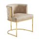 Scaun ELEGANCE catifea bej, otel inoxidabil auriu