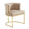 Scaun ELEGANCE catifea bej, otel inoxidabil auriu