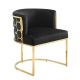 Scaun ELEGANCE catifea neagra, otel inoxidabil auriu