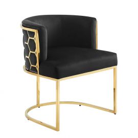 Scaune - Scaun ELEGANCE catifea neagra, otel inoxidabil auriu