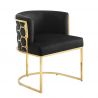 Scaun ELEGANCE catifea neagra, otel inoxidabil auriu