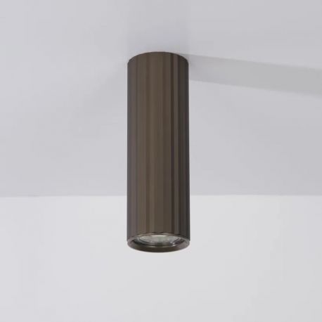 Plafoniere cu spoturi, Spoturi aplicate - Spot aplicat din aluminiu canelat Anna bronz