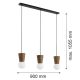 Pendule, Lustre suspendate - Lustra cu 3 pendule lemn stil scandinav VOLANTE 6358