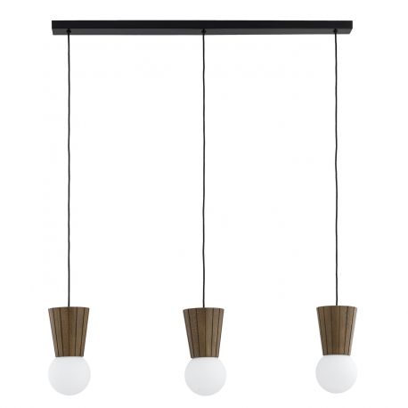 Pendule, Lustre suspendate - Lustra cu 3 pendule lemn stil scandinav VOLANTE 6358