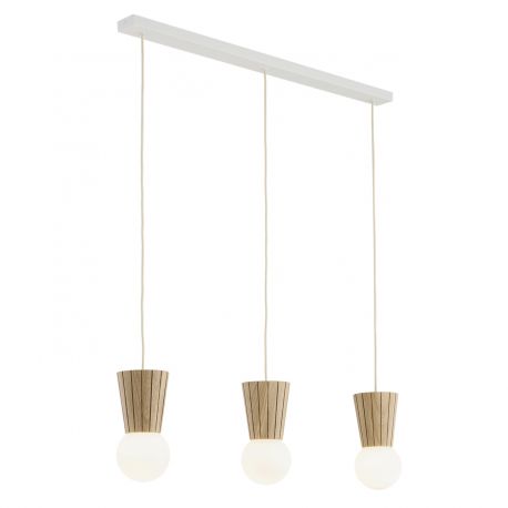 Pendule, Lustre suspendate - Lustra cu 3 pendule lemn stil scandinav VOLANTE 6357