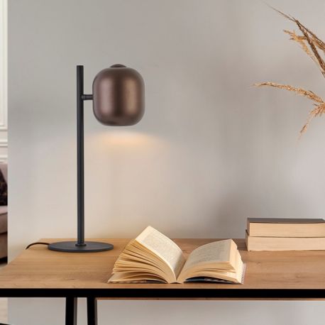 Veioze - Veioza, Lampa de masa metal maro inchis Nimes