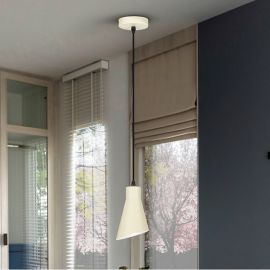 Pendule, Lustre suspendate - Pendul din metal crem satinat Bera