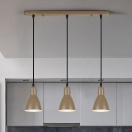 Pendule, Lustre suspendate - Lustra cu 3 pendule metalice maro satinat Afra